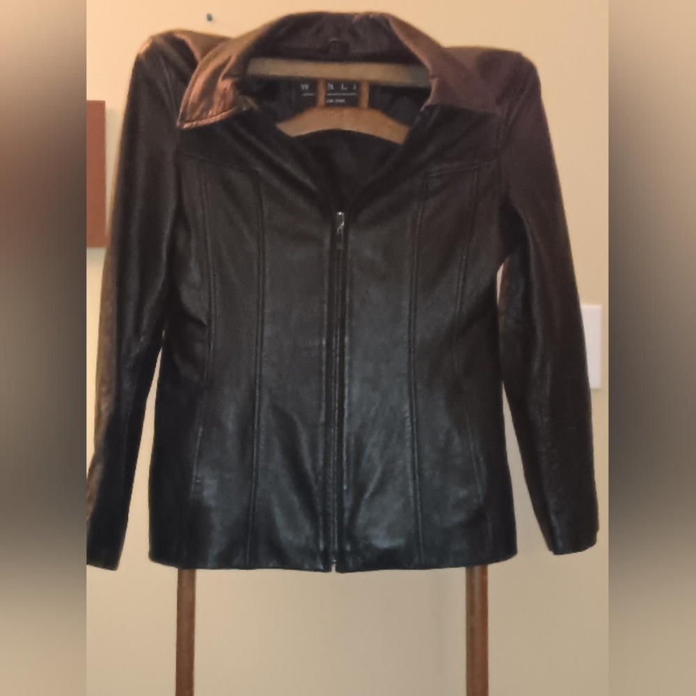 Black leather jacket